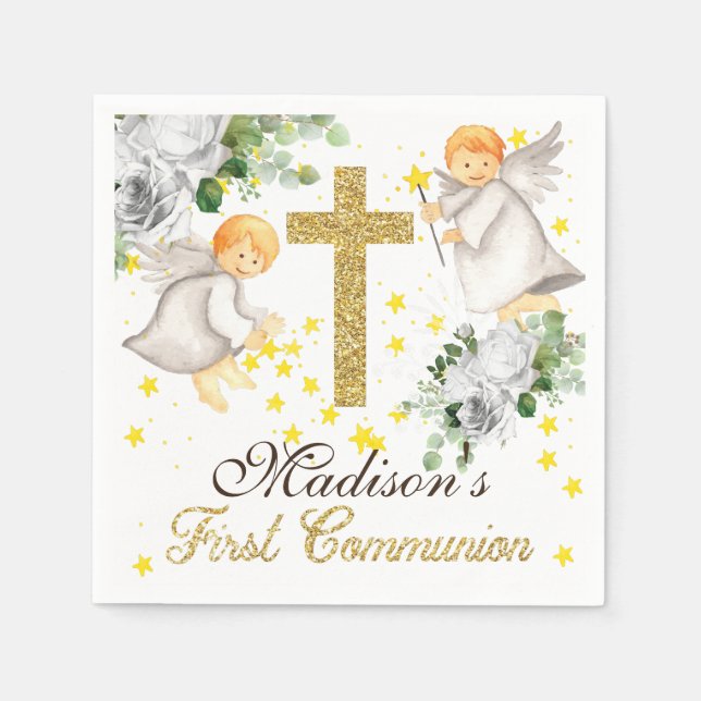 First Communion Personalized Gender Neutral Napkin (Front)