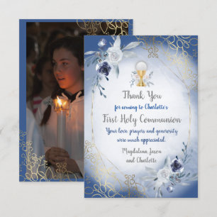 first communion photo thank you card