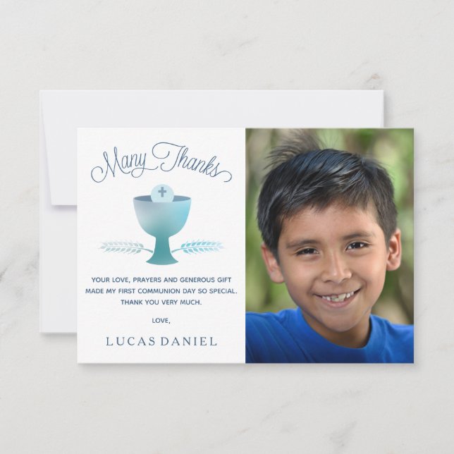 First Communion Thank You Card , Customize, Simple (Front)