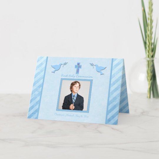 First Communion Thank You Card for a Boy Zazzle.ca