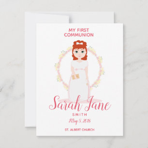 First Communion Thank You Card for Girl