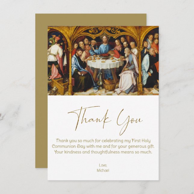 First Communion Thank You Jesus at Last Supper (Front/Back)