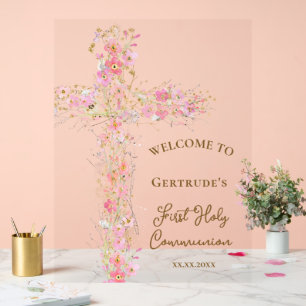 First Communion welcome clear sign