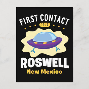 First Contact Roswell New Mexico Alien UFO Postcard
