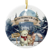 First Cute Christmas Newlywed Keepsake Ornament