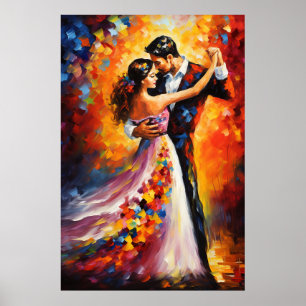 First Dance Romantic Couple Art Poster