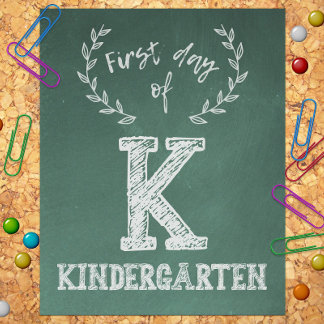 First Day Back to School, 1st Day of Kindergarten Photo Print
