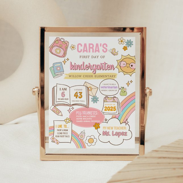 First Day Back to School Board Sign (Back to School First Day Board Sign)