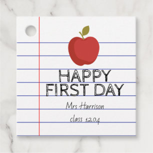 First Day Back to School Teacher Cookie Favour Tag