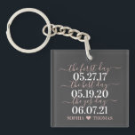 First Day Best Day Yes Day Wedding Date accessory Keychain<br><div class="desc">This beautiful wedding date keychain is the perfect way to remember your wedding or anniversary.</div>