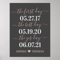 First Day Best Day Yes Day Wedding Date Sign