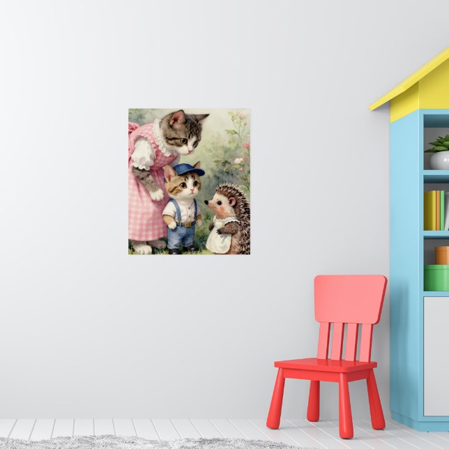 First Day Greetings –  Kitten & Hedgehog Poster (Nursery 1)