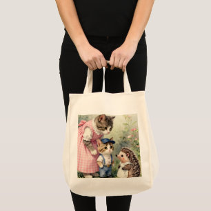 First Day Greetings –  Kitten & Hedgehog Tote Bag