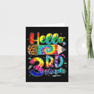 First Day Hello 3rd Grade Back To School Teachers Card