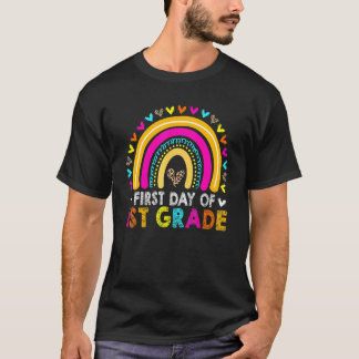 First Day of 1st Grade  Back To School Leopard Rai T-Shirt