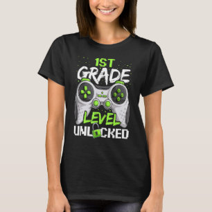 First Day Of 1st Grade Level Unlocked Back To Sch T-Shirt