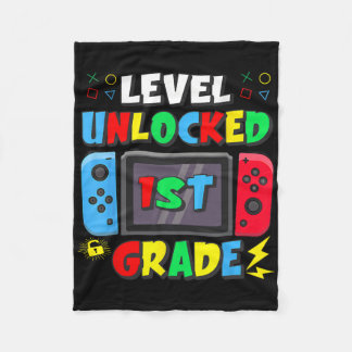 First Day Of 1st Grade Level Unlocked Game Ck To S Fleece Blanket