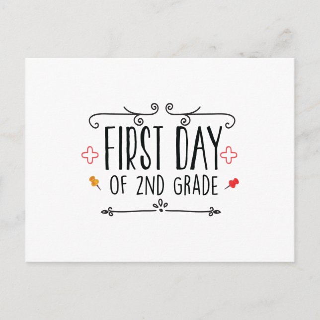First Day of 2nd Grade Postcard (Front)