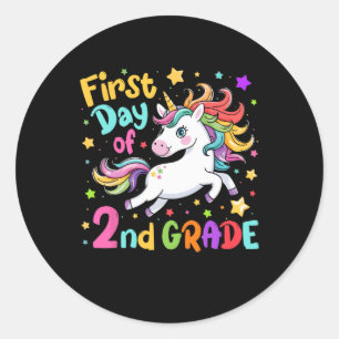 First Day Of 2nd Grade Second Grade Back To School Classic Round Sticker