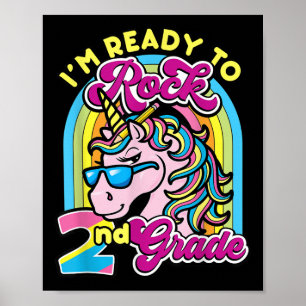 First Day Of 2nd Grade Shirt Girls Back To School  Poster