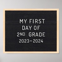First day of 2nd Grade sign First day of school