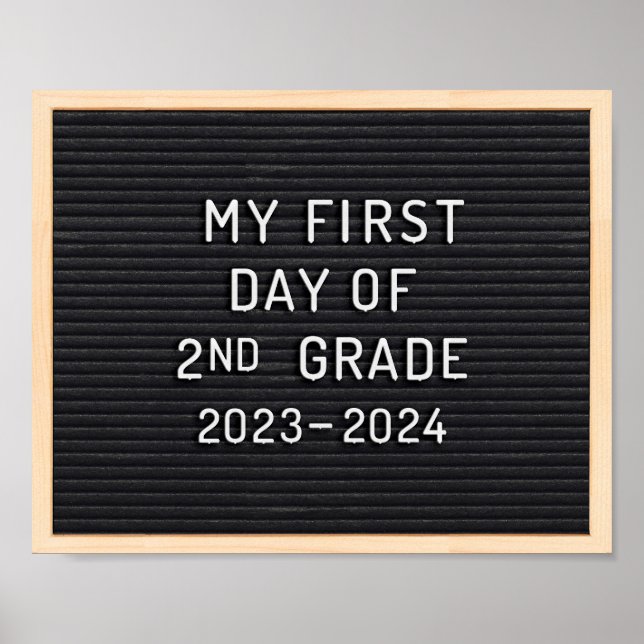 First day of 2nd Grade sign First day of school (Front)