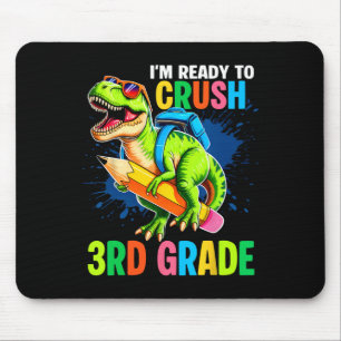 First Day Of 3rd Grade Shirt Boys Dinosaur Back To Mouse Pad