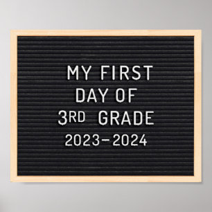 First day of 3rd Grade sign First day of school