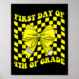 First Day Of 4th Grade Coquette Back To School Gir Poster