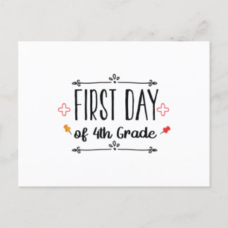 First Day of 4th Grade Postcard