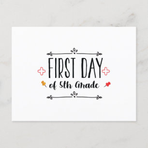 First Day of 5th Grade Postcard