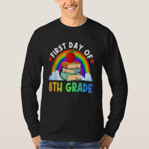 First Day Of 8th Grade School Rainbow Teacher Kid T-Shirt