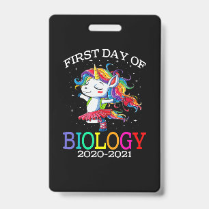 First Day Of Biology Unicorn Gift Badge