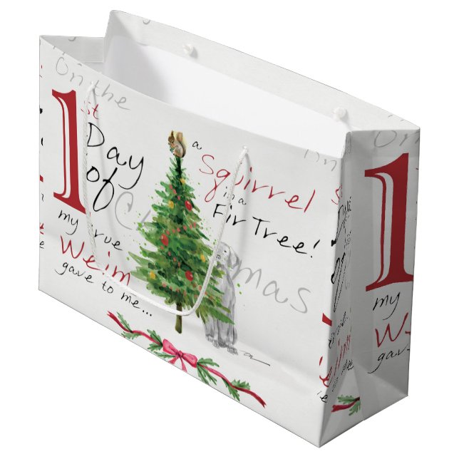 FIRST DAY OF CHRISTMAS WEIMS LARGE GIFT BAG (Front Angled)