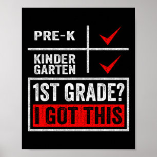 First Day Of First Grade Boys Girls Back To School Poster