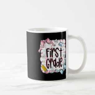 First Day Of First Grade Coquette Bow For Teacher Coffee Mug