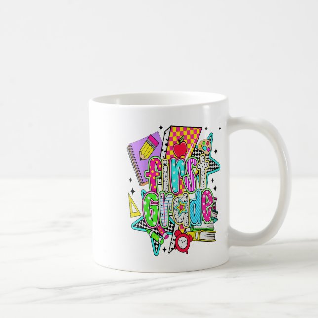 First Day Of First Grade Floral Bundle For Teacher Coffee Mug (Right)