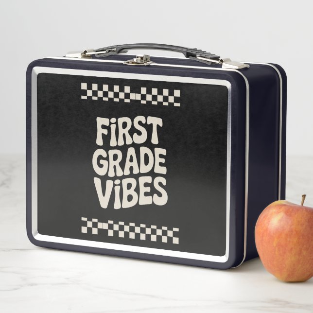First Day of First Grade Vibes Back to School Metal Lunch Box (In Situ)