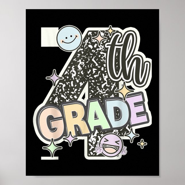 First Day Of Fourth Grade Composition Notebook Tea Poster (Front)