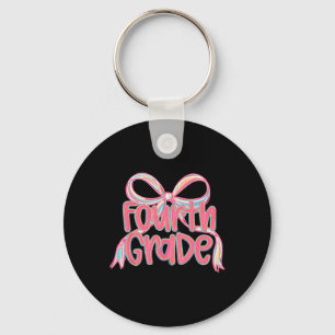 First Day Of Fourth Grade Floral Bundle For Teache Keychain