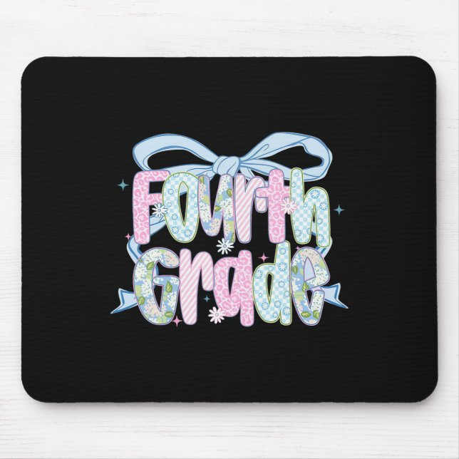 First Day Of Fourth Grade Floral Bundle For Teache Mouse Pad (Front)
