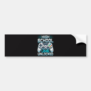 First Day of High School Level Unlocked Bumper Sticker