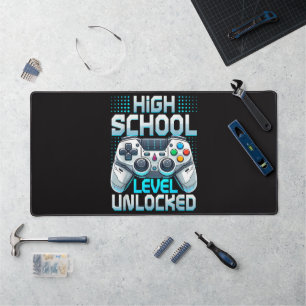 First Day of High School Level Unlocked Desk Mat