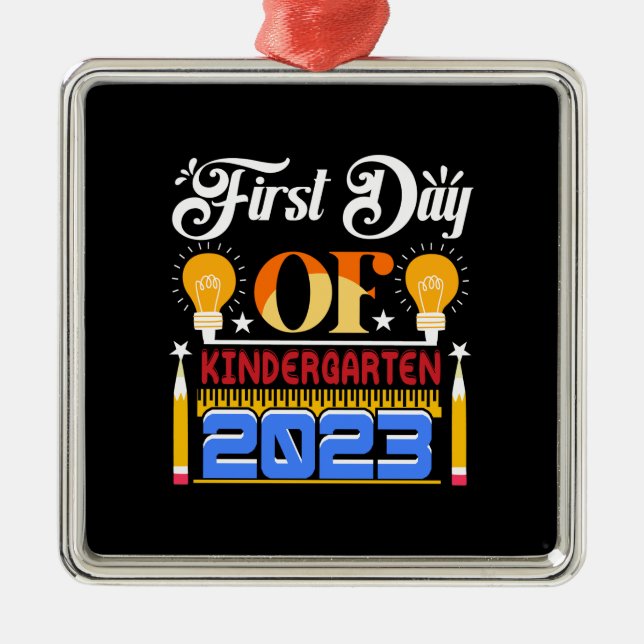 First Day Of Kindergarten 2023 Metal Ornament (Front)