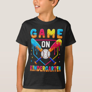 First day of kindergarten baseball drip for boys T-Shirt