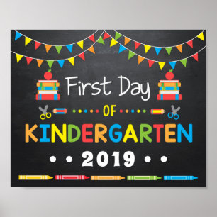 First Day of Kindergarten, Chalkboard Sign