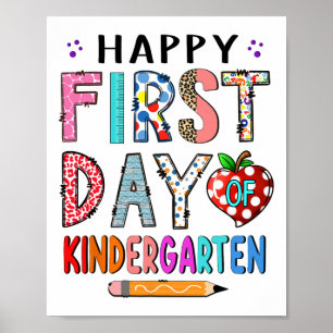 First Day Of Kindergarten Ck To School Teacher Boy Poster