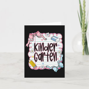 First Day Of Kindergarten Coquette Bow For Teacher Card