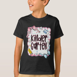 First Day Of Kindergarten Coquette Bow For Teacher T-Shirt