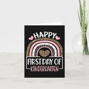 First Day of Kindergarten Fun Back To School Leopa Card